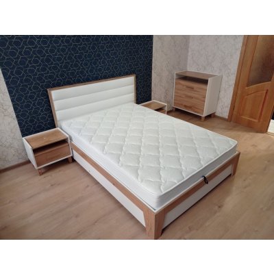 Кровать Айрис с ПМ 140х200 Дуб золотистый/белый