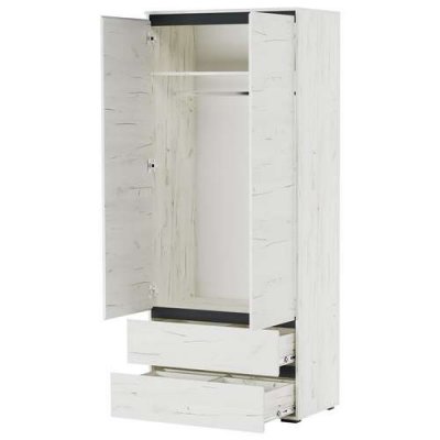 Шкаф 2-х дверный Гретта 2С2Я Дуб Крафт Белый