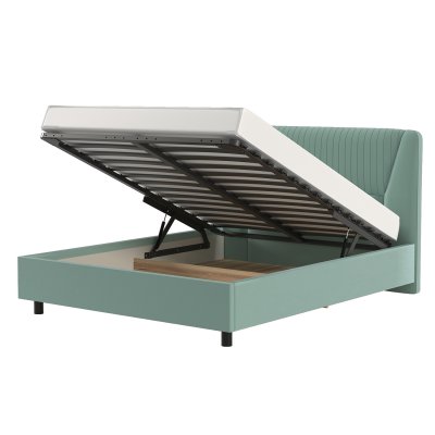 Кровать 11М Вега Саксония 180х200 с ПМ Микровелюр Mineral