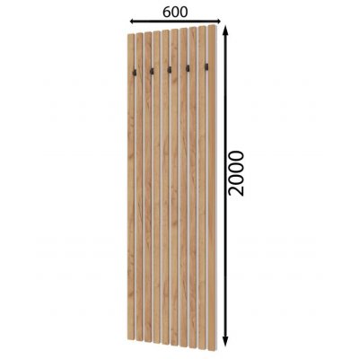 Вешалка Кано 600 КПВ-2  Белый/Дуб Крафт Золотой