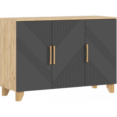 Комод Ирис 1200 Дуб Крафт/Браш Графит