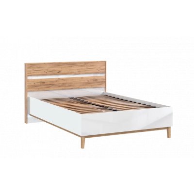 Кровать Кельн 160х200 Дуб Крафт/Белый глянец