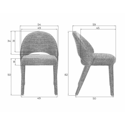 Стул обеденный DOBRIN KENAN Бежевый Лен