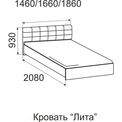 Интерьерная кровать Лита 180х200 с ПМ