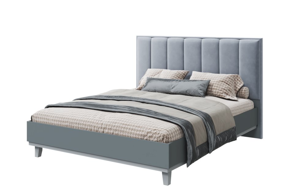 Интерьерная кровать Лаура Soft 120х200 Серый МЛК