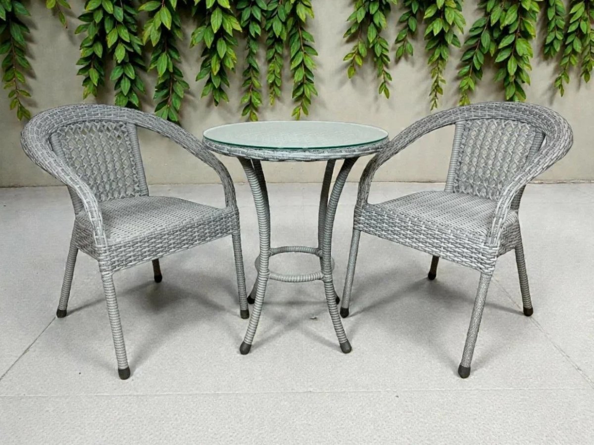 Кофейный комплект из искусственного ротанга DECO Серый Айко