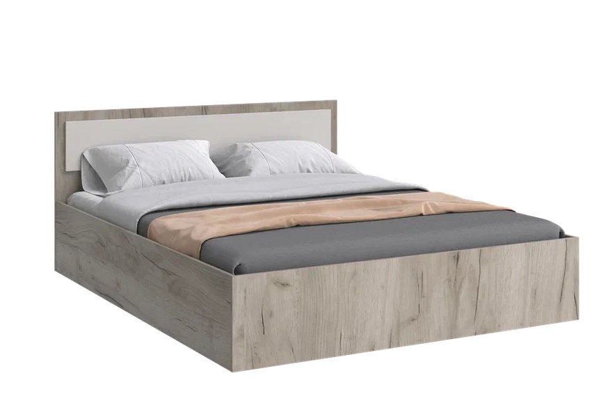 Кровать Фиеста NEW 160х200 Дуб Крафт Серый/Кашемир Миф