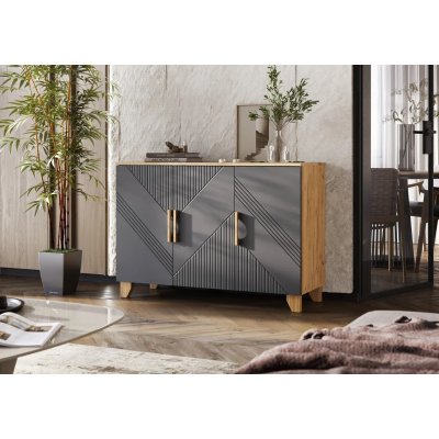 Миф Комод Ирис 1200 Дуб Крафт/Браш Графит
