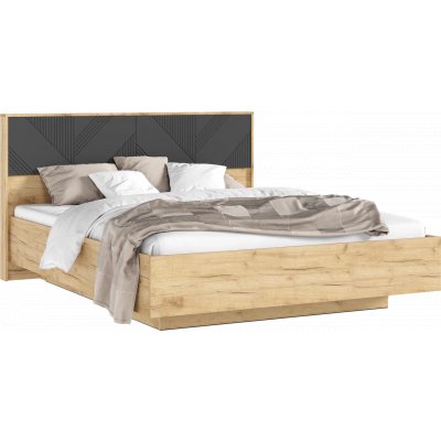 Миф Кровать парящая Ирис 160х200 Дуб Крафт/Браш Графит